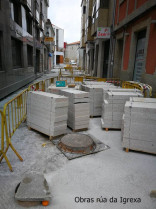 As obras da rúa da Igrexa estarán rematadas en 15 días