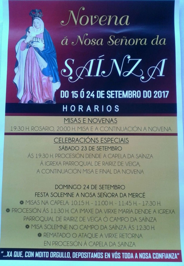 Comezou a novena  da Virxe da Sainza