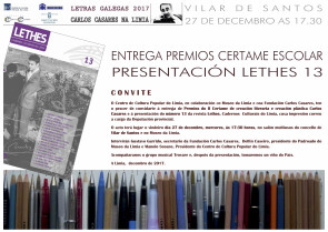 A presentación do número 13 da revista Lethes pechará os actos na honra de Carlos Casares