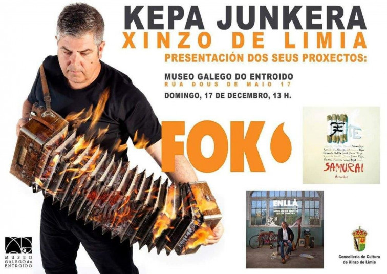 O prestixioso acordeonista Kepa Junquera dará un concerto no Museo Galego do Entroido