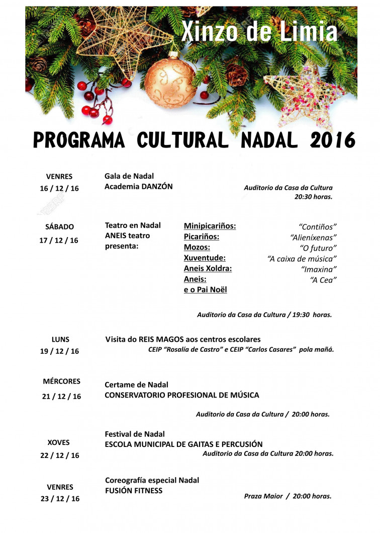Xinzo presenta o seu programa cultural de Nadal