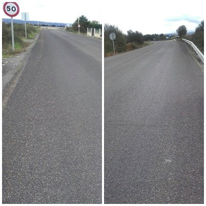 Foto denuncia....estradas divididas por liñas imaxinarias