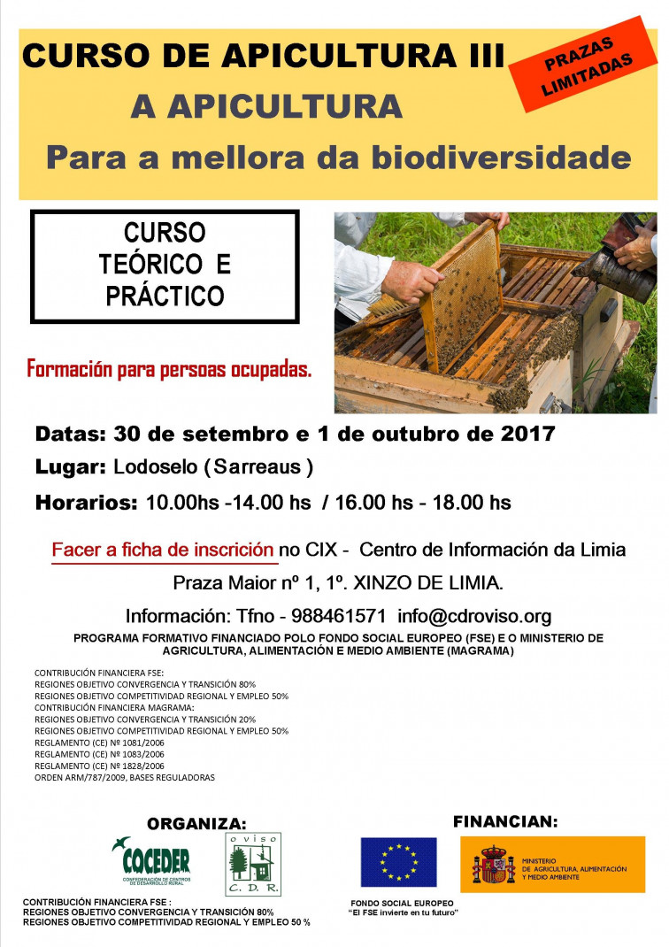 Curso teórico e práctico de apicultura en Lodoselo