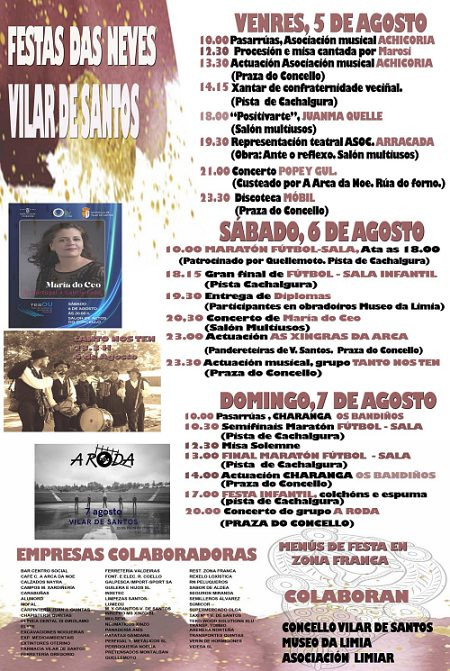 Vilar de Santos celebra as festas da Virxe das Neves este fin de semana