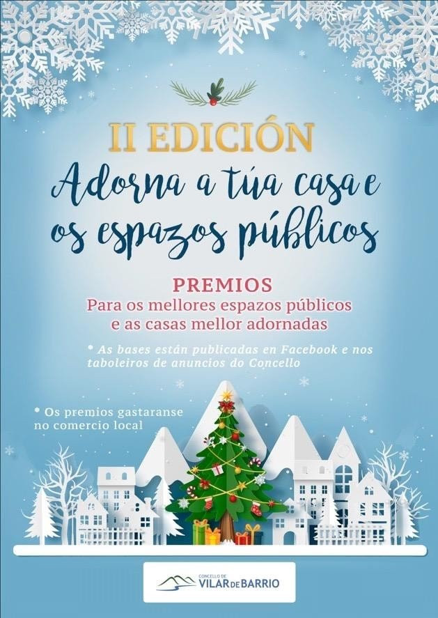 Vilar de Barrio celebra o seu concurso de decoración de Nadal