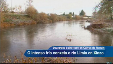 Río Limia conxelado en Xinzo e -10º en Calvos de Randín