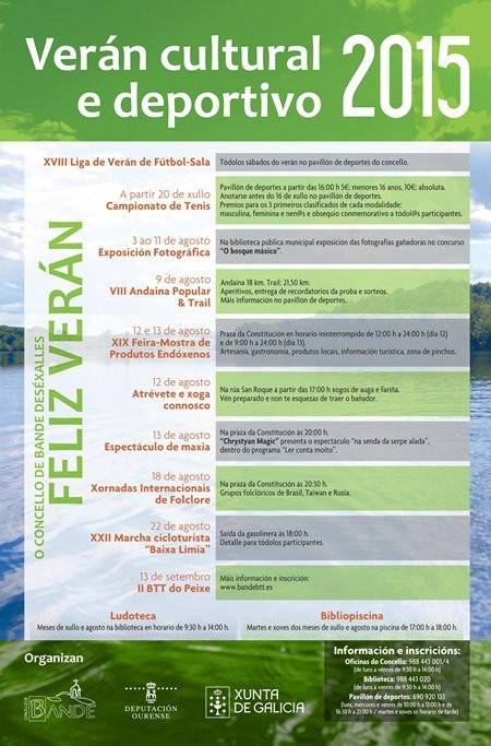 Bande presenta a súa programación cultural e deportiva do verán 2015