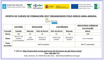 O GDR Limia-Arnoia organiza seis cursos de formación