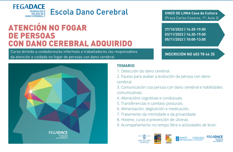Xinzo acollerá un curso para persoas coidadoras sobre atención no fogar ao dano cerebral adquirido