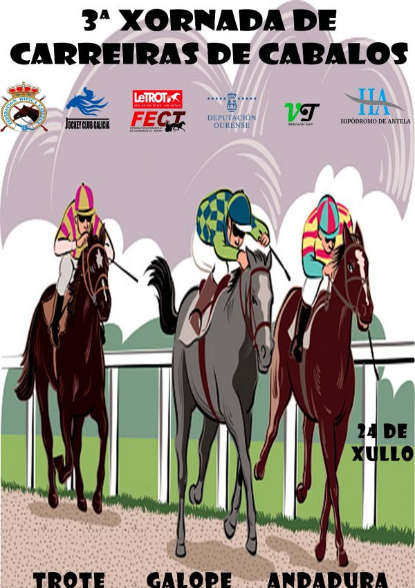 Terceira xornada de carreiras de cabalos do Hipódromo de Antela