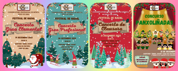 O alumnado do conservatorio enche de música esta semana de Nadal