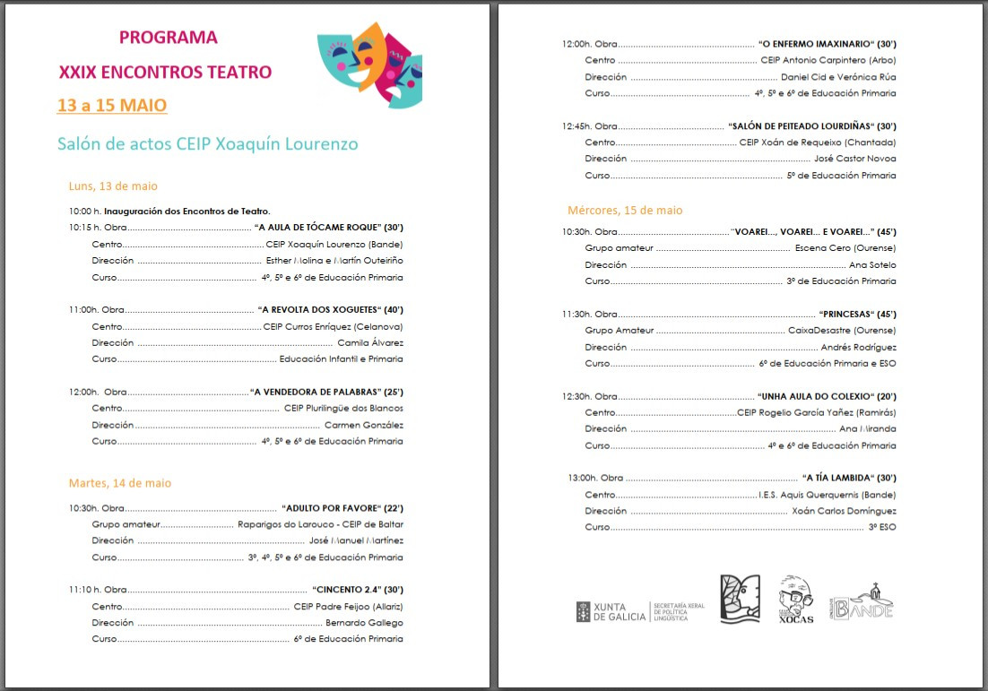 Programa teatro Bande
