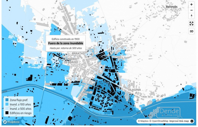 A Limia zona de risco de inundacións