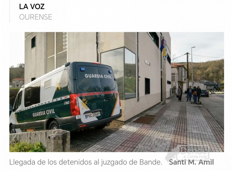 Prisión provisional sen fianza e comunicados para os 5 detidos