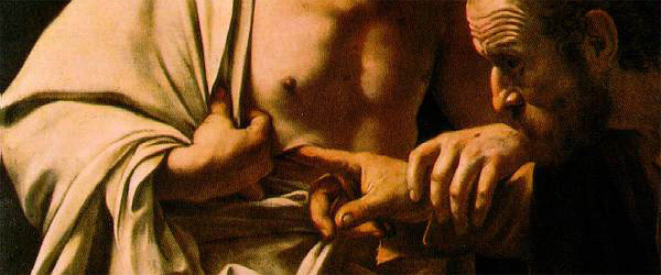 Caravaggio – La incredulidad de Santo Tomás 1602 det