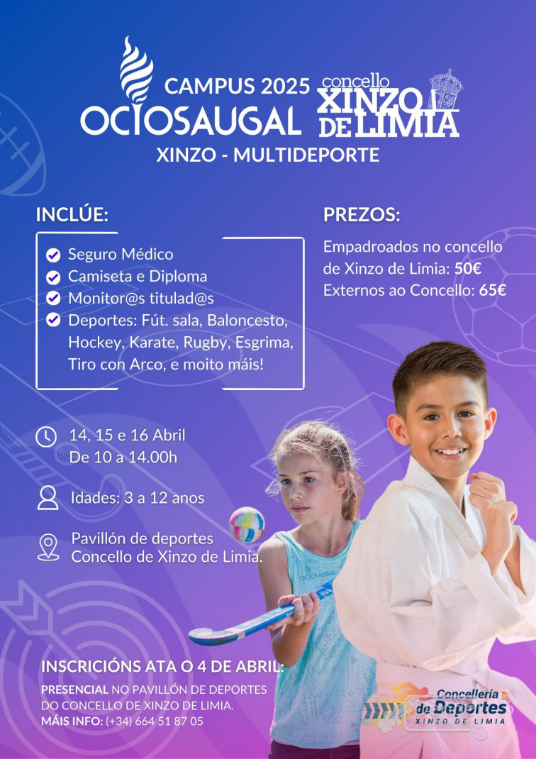 ​Xinzo de Limia ofrecerá un novo Campus Multideporte durante as vacacións de Semana Santa