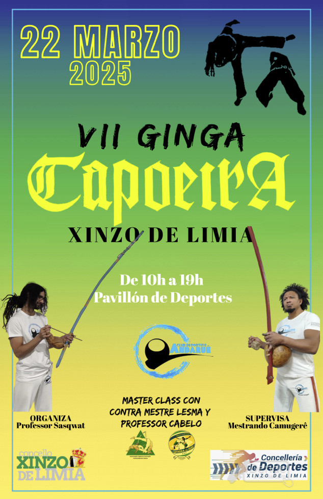 Xinzo acollerá a VII Ginga de Capoeira este sábado 22 de marzo