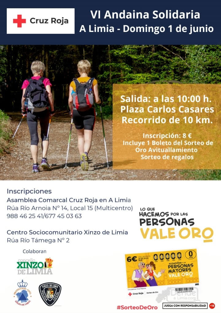​Xinzo acollerá a VI Andaina Solidaria da Cruz Vermella o vindeiro 1 de xuño