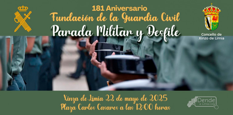 ​Xinzo de Limia acollerá por primeira vez unha parada militar e desfile conmemorativo polo 181 aniversario da Garda Civil