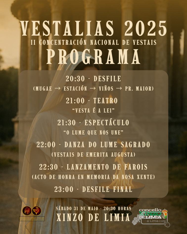 Xinzo vive este sábado as Vestalias 2025, unha recreación histórica única que combina cultura, festa e igualdade