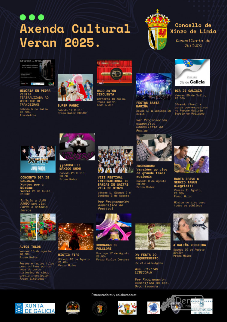 Este verán, vive Xinzo: concertos, teatro, maxia e festa para todos os públicos