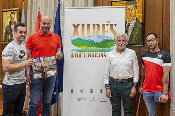 Presentación da XII andaina de Bande. Asisiten Rosendo Fernández (VicePresidente Deputación), José Antonio Armada (Alcalde de Bande), Xurxo Vázquez (Monitor de Bande) e Ignacio Fernández (Membro do Clube Athlos de OureneI.