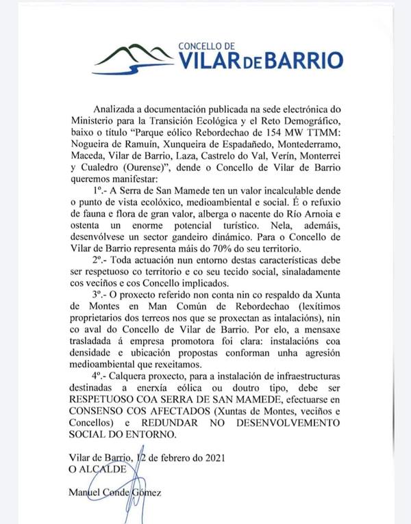 declaración vilar de Barrio