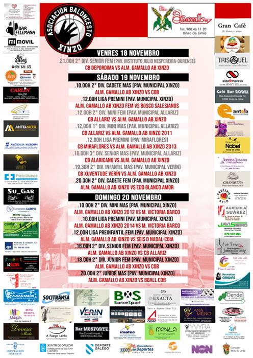 Calendario basket 19/20 novembro